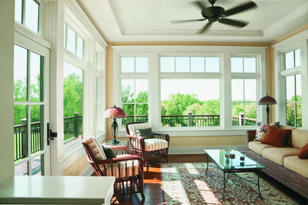 Cleaning Sun Room with New White Windows