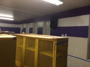 Newly painted locker room