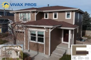 The exterior before and after of a home with new paint