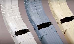 White, Blue and Tan Gutters with Zip Hinges