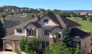 Tan House with Dark Accents