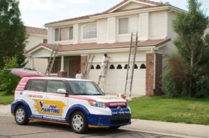 Vivax Pros vehicle in front of house being painted