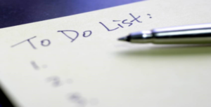 close up of to do list in blue ink Vivax Pros House Painters
