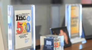 picture of Inc 500 award in glass frame Vivax Pros
