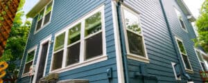 home recently painted a teal blue Vivax Pros